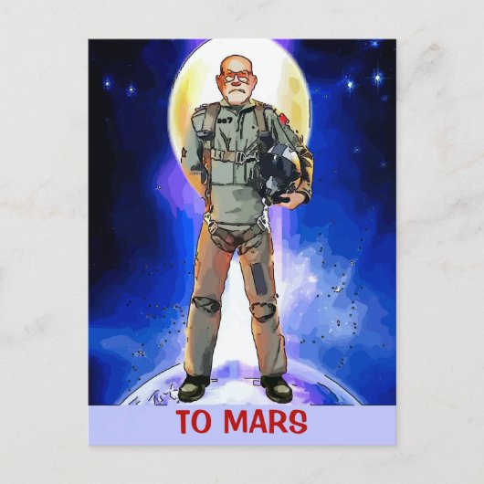 Naar Mars astronaut Kaart, bewerk tekst, Briefkaart (Voorkant)