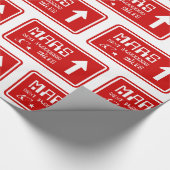 Naar Mars Highway Sign Cadeaupapier (Hoek)
