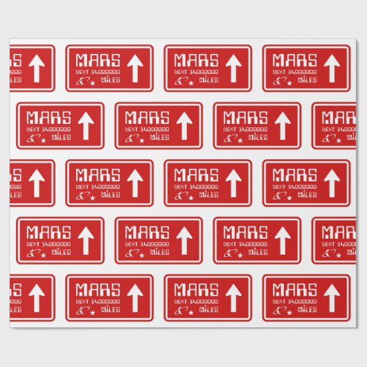 Naar Mars Highway Sign Cadeaupapier (Vlak)