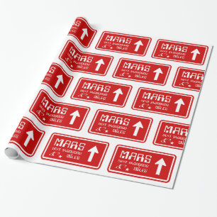 Naar Mars Highway Sign Cadeaupapier