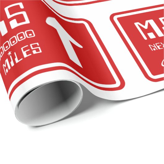 Naar Mars Highway Sign Cadeaupapier (Rol Hoek)