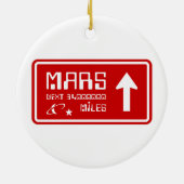 Naar Mars Highway Sign Keramisch Ornament (Achterkant)