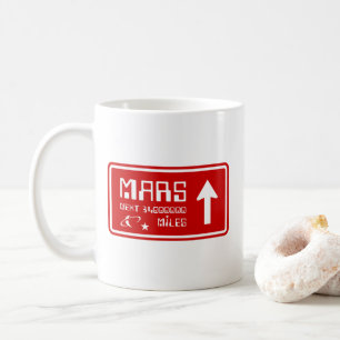 Naar Mars Highway Sign Koffiemok