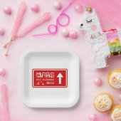 Naar Mars Highway Sign Papieren Bordje (Feest)