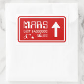 Naar Mars Highway Sign Rechthoekige Sticker (Tas)