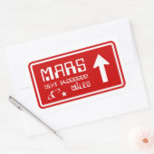 Naar Mars Highway Sign Rechthoekige Sticker (Envelop)