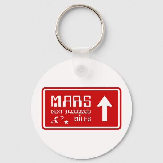 Naar Mars Highway Sign Sleutelhanger (Achterkant)