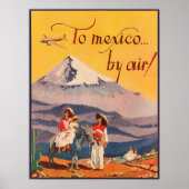 Naar Mexico door de lucht, een oud poster (Voorkant)
