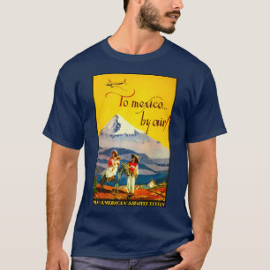 Naar Mexico via een vliegend vliegend poster T-shirt