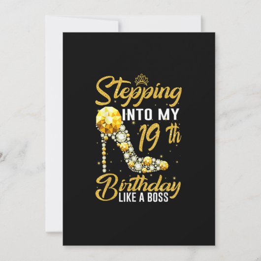 Naar mijn 19e verjaardag gaan als een Boss-kroon Kaart (Voorkant)