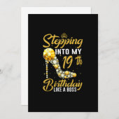Naar mijn 19e verjaardag gaan als een Boss-kroon Kaart (Voorkant / Achterkant)