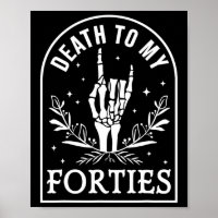 Naar mijn 40ste verjaardag Skeleton Gothic Hallow