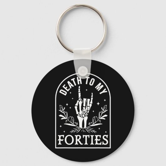 Naar mijn 40ste verjaardag Skeleton Gothic Hallow Sleutelhanger (Voorkant)