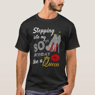 Naar mijn 80ste verjaardag als een koningin-partij t-shirt