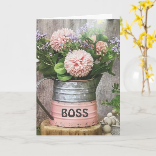 NAAR MIJN AMAZING **BOSS** BIRTHDAY KAART (Gele Bloem)