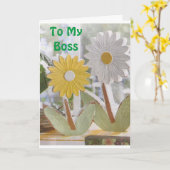 NAAR MIJN AMAZING **BOSS** BIRTHDAY KAART (Gele Bloem)