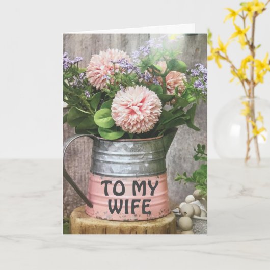 NAAR MIJN AMAZING **WIFE** BIRTHDAY-KAART KAART (Gele Bloem)