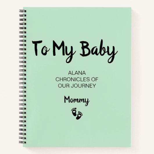 Naar mijn Baby Keepsake Pregnancy Journal Notitieboek (Voorkant)