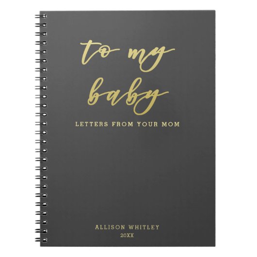 Naar mijn Baby - Schattige Gold Script Pregnancy J Notitieboek (Voorkant)