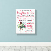 Naar mijn beste dochter in de wet canvas afdruk (Insitu (Houten vloer))