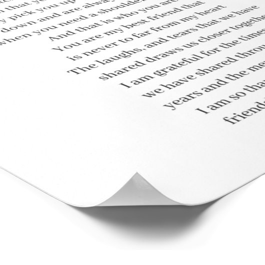 Naar mijn beste Poster voor vrienden (Hoek)