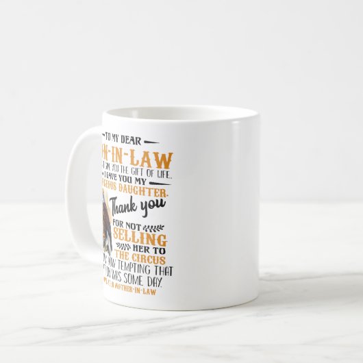 Naar mijn beste schoonzoon koffiemok (Voorkant links)