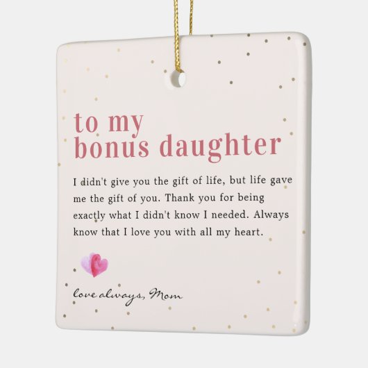 Naar mijn "bonus" stap dochter | Offerte & foto ca Keramisch Ornament (Links)