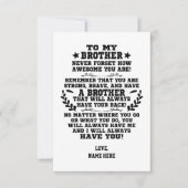 Naar Mijn Broer cadeau Van Broer Met Aangepaste Na Bedankkaart (Voorkant)