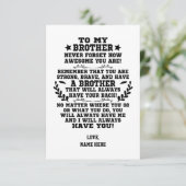 Naar Mijn Broer cadeau Van Broer Met Aangepaste Na Bedankkaart (Staand voorkant)