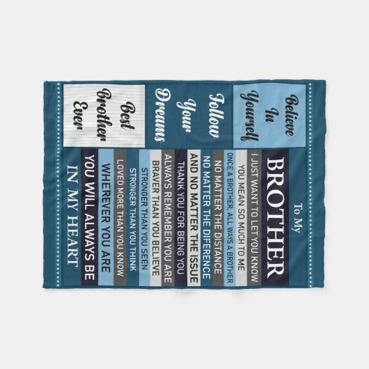 Naar mijn broer fleece deken (Voorkant (Horizontaal))