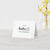 Naar mijn broer op mijn trouwdag gevouwen kaart (Gele Bloem)