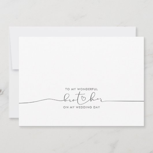 Naar mijn broer Wedding Morning Cute Message (Voorkant)