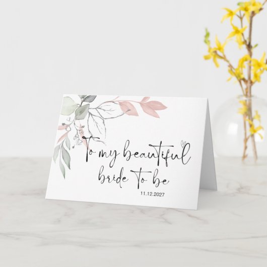 Naar mijn bruid- en bruiddag die gehuwd wordt kaart (Gele Bloem)