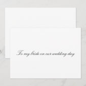 Naar mijn bruid op onze trouwdag Niet-gevouwen Kaa (Voorkant / Achterkant)