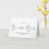 Naar mijn bruiddag Gift van Groom naar Bride Kaart (Gele Bloem)