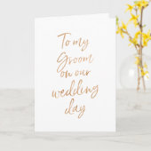 Naar mijn bruidegom op onze bruiloft | Stijlvol go Kaart (Gele Bloem)