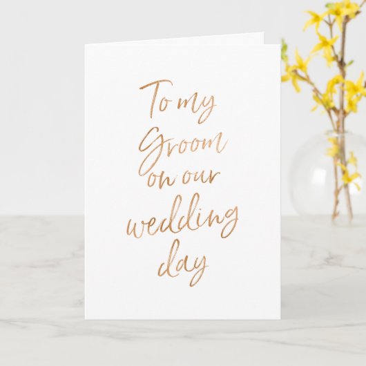 Naar mijn bruidegom op onze bruiloft | Stijlvol go Kaart (Gele Bloem)