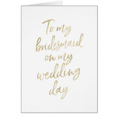 Naar mijn bruidsmeisje op mijn trouwdag | Stijlvol (Voorkant)