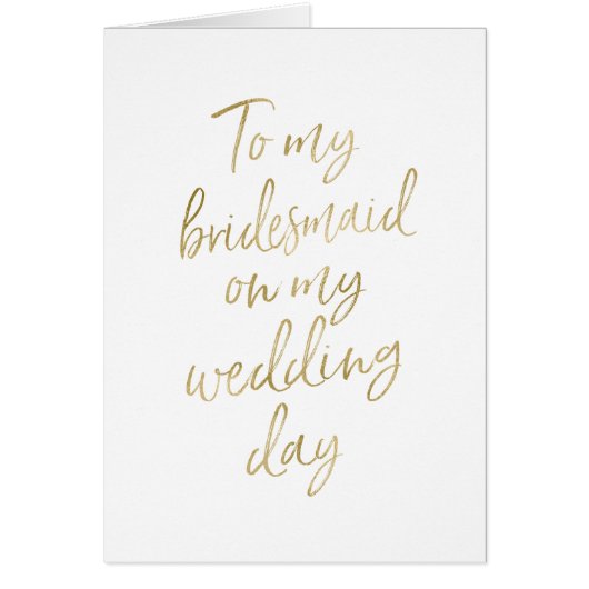 Naar mijn bruidsmeisje op mijn trouwdag | Stijlvol (Voorkant)