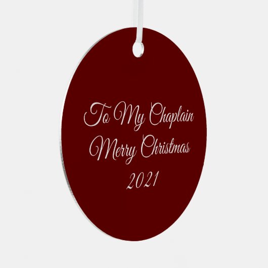 Naar mijn Chaplain Metal Ornament (Voorkant Rechts)