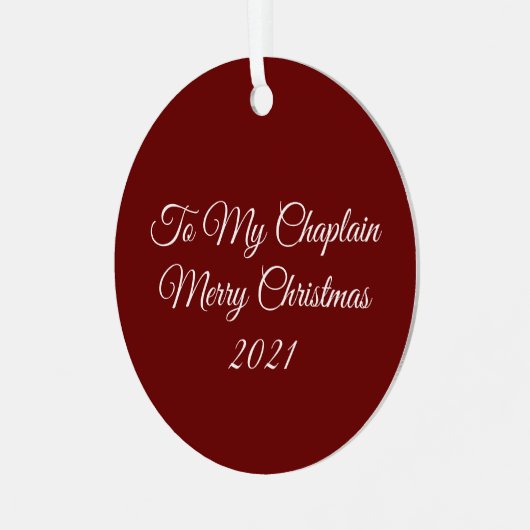 Naar mijn Chaplain Metal Ornament (Voorkant links)
