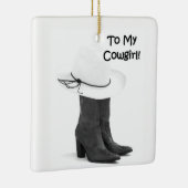 **NAAR MIJN COWGIRL EN BOOTS** CHRISTMAS ORNAMENT (Rechts)