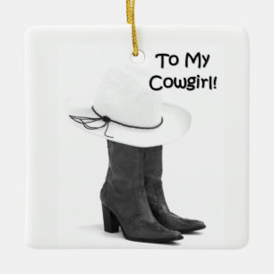 **NAAR MIJN COWGIRL EN BOOTS** CHRISTMAS ORNAMENT