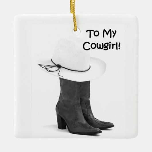 **NAAR MIJN COWGIRL EN BOOTS** CHRISTMAS ORNAMENT (Voorkant)