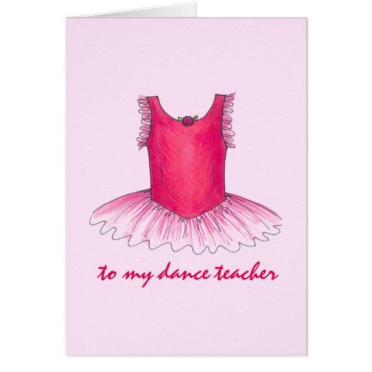 Naar mijn dansleraar roze ballet ballerina Tutu (Voorkant)