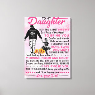 Naar mijn dochter Birthday Gift, Cute Dad Baby Gif Canvas Afdruk