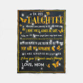 Naar mijn dochter Blanket, Butterfly Blanket, fami Fleece Deken (Voorkant)