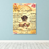 Naar mijn dochter Butterflies, een dag-cadeauidee Canvas Afdruk (Insitu (Houten vloer))