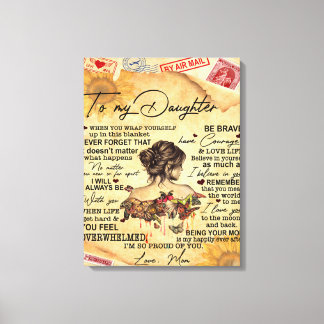 Naar mijn dochter Butterflies, een dag-cadeauidee Canvas Afdruk