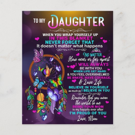 Naar mijn dochter Butterflies Gift, dochter Birthd Flyer (Voorkant)